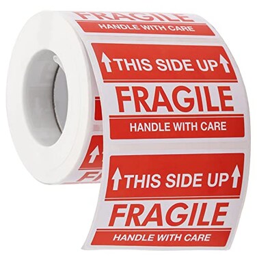 BTYMS 2 x 3 Inch Fragile Stickers Handle with Care Warning Labels This Side Up Stickers for Shipping and Moving 500 Labels