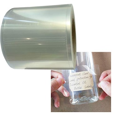 Besttile 25x16 Inch Clear Waterproof Label Protectors for Essential Oil Bottle Labels and Food Jars Labels 300 Barcode Label ProtectorsRoll