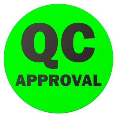 TUCO DEALS 300 QC Approval Labels 1 Round Inventory Quality Control Stickers QC Passed Inspection Maintenance Warehouse Management Organization Labels 1 Pack of 300