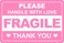 Poskornwel 3x45 100 PCS Pink Fragile Handle with Love Labels Thank You Stickers Shipping Mailing Cartons Envelops Adhesive Labels