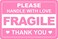 Poskornwel 3x45 100 PCS Pink Fragile Handle with Love Labels Thank You Stickers Shipping Mailing Cartons Envelops Adhesive Labels