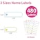MOWPOG 480 Pcs Labels for Kids Stuff Daycare Waterproof Baby Name Label Washable Bottle Labels Reusable SelfAdhesive Tag Stickers for School Essentials SelfLaminating Writeon Weather