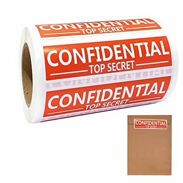 Top label 500 Pcs Confidential StickersFile Handling Instructions Stickers Labels for Office Business Envelopes4x1 InchesRollRed