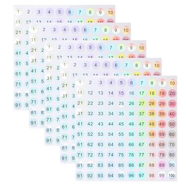 Aruicheng Small Round Number Stickers 1100 5 Sheets SelfAdhesive Labels for Office Home Kitchen Classroom