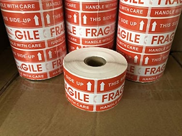 BESTeck 2 x 3 Handle with Care This Side Up Fragile Stickers Adhesive Label 500 Per Roll