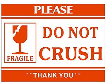 BESTeck 500 2 x 3 Fragile DO NOT Crush Handle with Care Stickers Glossy Surface Self Adhesive Labels 500 Per Roll