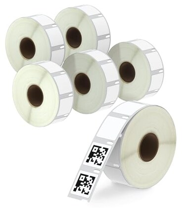 BETCKEY Compatible DYMO 30332 1 x 1 Square Multipurpose Labels Compatible with DYMO Labelwriter 450 4XL NOT FIT 550 5XL 6 Rolls4500 Labels
