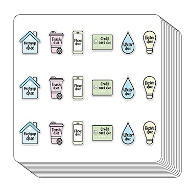 GUVSPTI Bills Due Reminder Planner Stickers Mortgage Credit Card Water Trash Electric Due Labels 234Pack