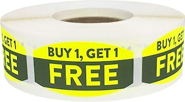 InStockLabels.com Buy 1 Get 1 BOGO Grocery Store Food Labels 75 x 1375 Inch 500 Total Adhesive Stickers