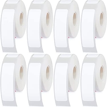 Chinco 1280 Pieces Label Printer Tape 12 x 40 mm Laminated Labeling Stickers Replacement Compatible with D30 Portable Printer Label Print Paper for Office 160 Labelroll