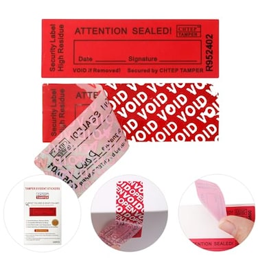 CHTEP TAMPER ChtepTamper TamperEvident Security Labels Red 08x24 inches