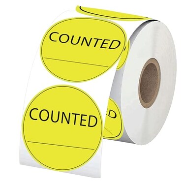 wootile Counted Stickers 2 Inch Counted Inventory Control Labels 500 Pcs Counted Shipping Labels Round Circle Counted Stickers for Round Adhesive Writable Inventory Control Shipping and Inventory Yell