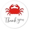 MAGJUCHE Crab Thank You Stickers 40Pack 2 Crab Sea Animal Birthday Party Labels Decorations