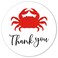 MAGJUCHE Crab Thank You Stickers 40Pack 2 Crab Sea Animal Birthday Party Labels Decorations