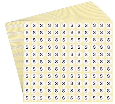 dealzEpic Alphabet Stickers of The Letter S Small Round Paper SelfAdhesive Peel and Stick Letter Labels Set of 15 Sheets