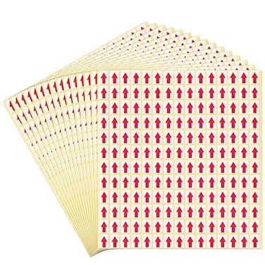 dealzEpic Red Rectangle Arrow Stickers Self Adhesive Peel and Stick LabelProducts Inspection Defect Indicator Pack of 15 Sheets
