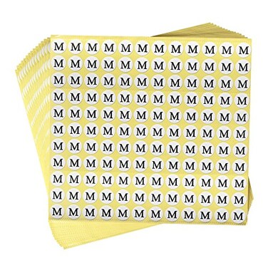 dealzEpic Size Stickers M Medium Round White Self Adhesive Paper Labels Products Organizing Stickers Set of 15 Sheets