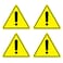 dealzEpic Yellow Triangle Exclamation Mark Sign Stickers Selfadhesive Peel and Stick Vinyl Label 10 CM 394 inches Pack of 4 Pcs
