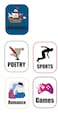1step2dream Genre Book Spine Labels for Library Classroom Library Classification Stickers 450pcs AdventurePoetryRomanceSportsGames