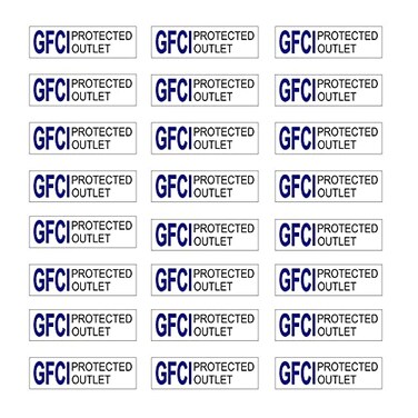 MANWU GFCI Protected Outlet Receptacle Plates Label Sticker Decal Blue Print On Clear remarking 96pcs 027 x 095
