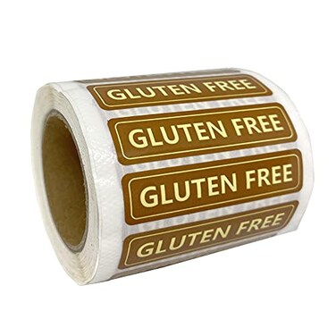 Besttile Gluten Free LabelsFood Allergies Warning Label Stickers for Food Package2x05 Inch500 Pcs Per Roll
