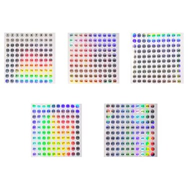 Honbay 1 to 500 Round Reflective Laser Number Stickers Self Adhesive Label Stickers Inventory Storage Organizing Sticker for DIY Craft Marking Numbering Manicure Tool 2 Set 10mm