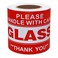 hycodest Hycodest Fragile Stickers 3x5 100 PCS Shipping Labels Warning Label Rectangle Sticker Red Glass Handle with Care