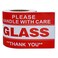 hycodest Hycodest Fragile Stickers 3x5 100 PCS Shipping Labels Warning Label Rectangle Sticker Red Glass Handle with Care