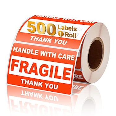 InpourPack 3 x 2 Fragile Stickers for Shipping Handle with Care Fragile Labels Strong Adhesive for Moving Thank You Warning Packing Shipping Label Stickers 500 Labels1 Roll