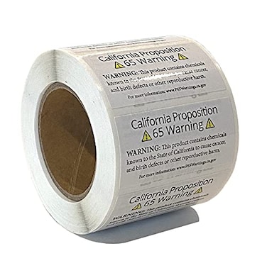 Keen Eye, Keen Eye California Proposition Prop 65 Warning Labels 12inch Rectangle 500 Glossy Stickers NonPerforated Roll STKR500RLGLP65