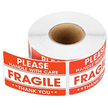 LKXSPLABE 2x 3 Fragile Stickers 500 Packing Labels Handle with Care Strong Adhesive for Box Shipping and Moving