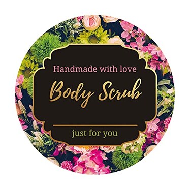 Mobiusea Creation Body Scrub Containers Labels Roll 2 Inch Gold Foil 300 Waterproof Stickers for Small Plastic Containers Ideal for Sugar Scrubs Body Scrubs Cosmetic Jars with Lids