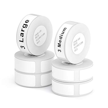 NIIMBOT 6 Roll Set Labels for D110D11D101 Label Maker 3 Rolls 12x40mm3 Rolls 15x50mm Waterproof Labels for Home Office School Organization White