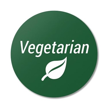 OfficeSmartLabels Vegetarian Labels 15 inch Round 300 Labels for MeatFree Meals Dietary Restrictions Delis Restaurants or DairyFree Meals