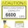 wootile Pallet Rack Capacity Labels 34 Inch Caution MAX LoadShelf LBS Warning Stickers 25 Pack Industrial Strength Sticker for Warehouse Weight Safety Cross Beam Safety Bright Warning StickersForklift