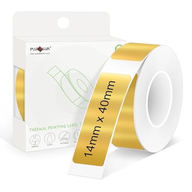 PARLAIM 14 X 40mm 12 x 1 12 Waterproof Thermal Label 160pcs OEM Label Tape Replacement Roll for Label Maker Perfect for HomeOfficeSchool Bright Gold