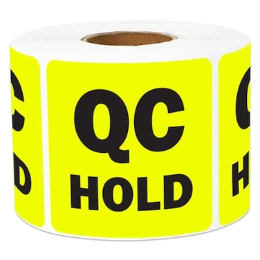 TUCO DEALS QC Hold Stickers 2 x 2 Inch 1 Roll of 300