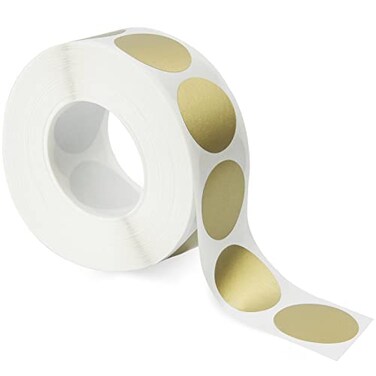 Qrikko 1Inch Gold Round Scratch Off Sticker Self Adhesive Label Scratch and Win 1000pcsRolls