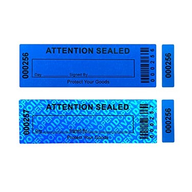 ILMBVM Security Warranty Void Stickers Non Transfer Tamper Evident Labels Triple Serial Numbers Seal Sticker Large 35x120 mm50PCSBlue