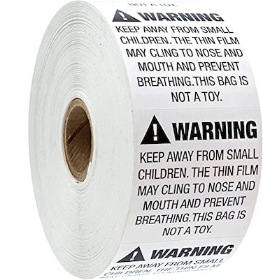 SBLABELS Suffocation Warning Labels 1000 FBA Suffocation Alert Stickers 2 x 2 Square Packaging Notice LabelMade in The USA