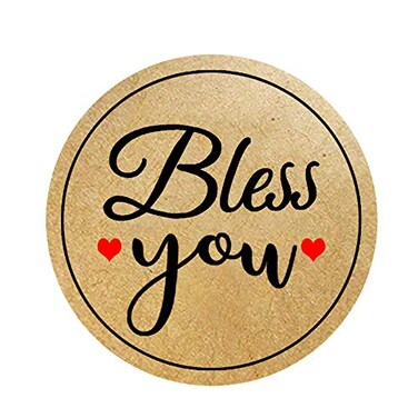 Top label 15 Inch Bless You Stickers for Small Business OwnersBakeriesHandcraft GoodsBoutiques500 Pcs Per Roll