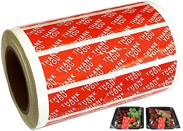 Top label Tamper Evident Labels Tamper Resistant StickersFood Sealed Labels Freshness and Safety 35x075 Inch500 Pcs Per Roll