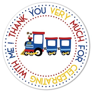 MAGJUCHE Train Birthday Party Thank Stickers 40Pack 2 Boy Or Girl Favor Sticker Labels Decorations