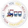 MAGJUCHE Train Birthday Party Thank Stickers 40Pack 2 Boy Or Girl Favor Sticker Labels Decorations