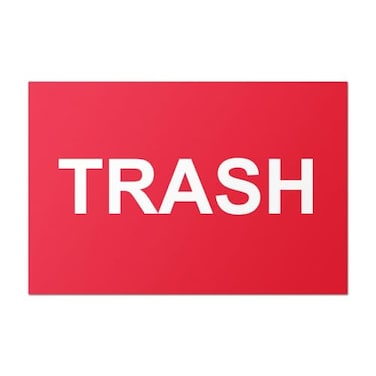 TUCO DEALS Trash Sticker 2 x 3 inch Red 300 Pack