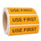 Mermed USE First Courier Handling Labels Roll of 500 Fluoro Orange Stickers on 15 Core 70mm x 25mm Approx 28 x 1 LatexFree Permanent Adhesive Printed by Specialist Medical Printer