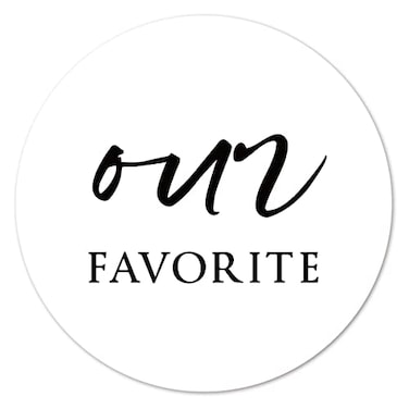 MAGJUCHE White Our Favorite Stickers 2 Inch Wedding Bridal Shower Party Labels 40Pack