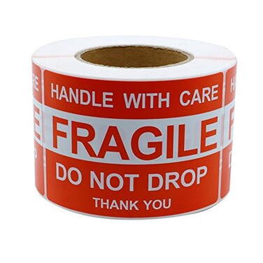 RBHK 4 x 6 Fragile Stickers Handle with Care Warning PackingShipping Labels 500 Permanent Adhesive Labels Per Roll 1 Roll