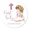 MAGJUCHE Pink First Holy Communion Stickers 2 Inch Girl Religious Favor Stickers Labels 40Pack