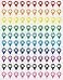 Poskornwel 0375x06 inch 100 PCS Map Location Position Stickers